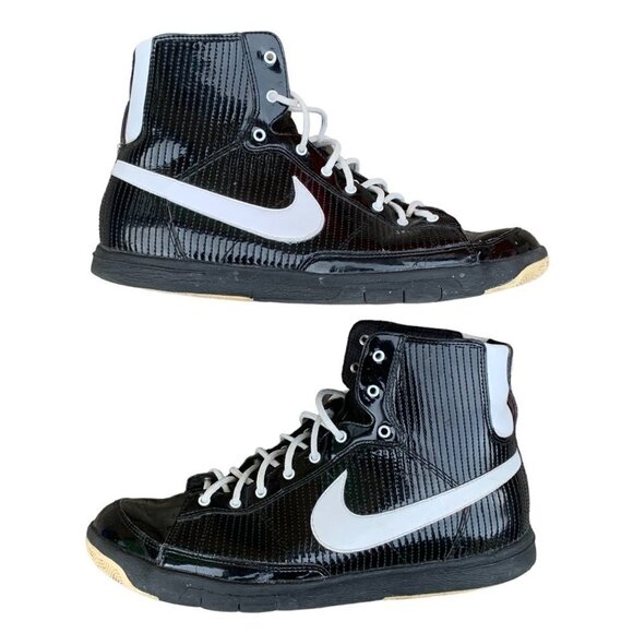 VINTAGE 2005 Nike Zoom Blazer Patent Black Size 9.5 - Picture 1 of 8